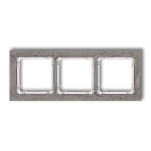 Karlik Deco Ciemnoszary Ramka Uniwersalna Potrójna - Beton (Ramka: Ciemnoszary; Spód: Biały) 28-0-Drb-3