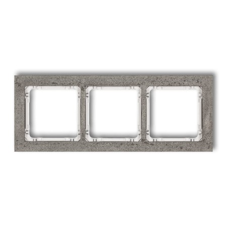 Karlik Deco Ciemnoszary Ramka Uniwersalna Potrójna - Beton (Ramka: Ciemnoszary; Spód: Biały) 28-0-Drb-3