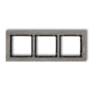 Karlik Deco Ciemnoszary Ramka Uniwersalna Potrójna - Beton (Ramka: Ciemnoszary; Spód: Czarny) 28-12-Drb-3