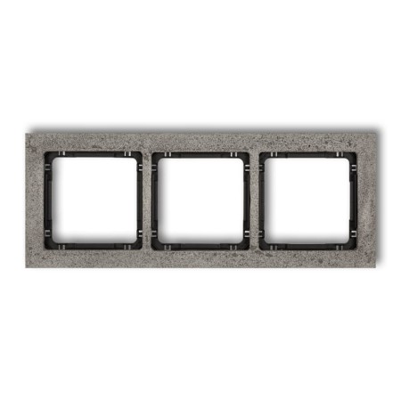 Karlik Deco Ciemnoszary Ramka Uniwersalna Potrójna - Beton (Ramka: Ciemnoszary; Spód: Czarny) 28-12-Drb-3