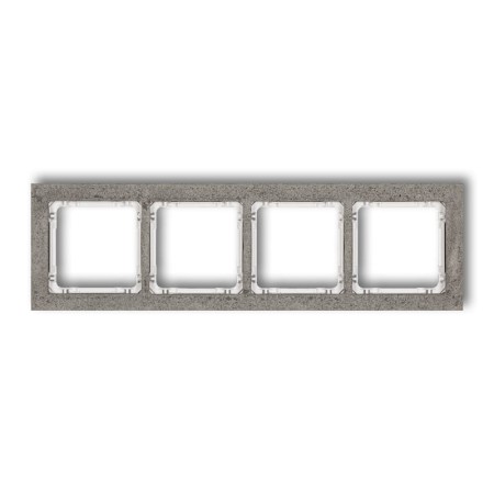 Karlik Deco Ciemnoszary Ramka Uniwersalna Poczwórna - Beton (Ramka: Ciemnoszary; Spód: Biały) 28-0-Drb-4