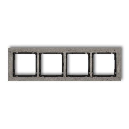 Karlik Deco Ciemnoszary Ramka Uniwersalna Poczwórna - Beton (Ramka: Ciemnoszary; Spód: Czarny) 28-12-Drb-4