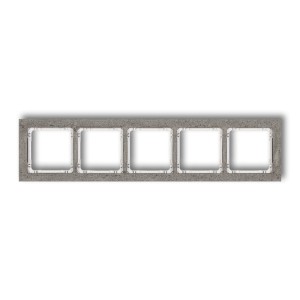 Karlik Deco Ciemnoszary Ramka Uniwersalna Pięciokrotna - Beton (Ramka: Ciemnoszary; Spód: Biały) 28-0-Drb-5
