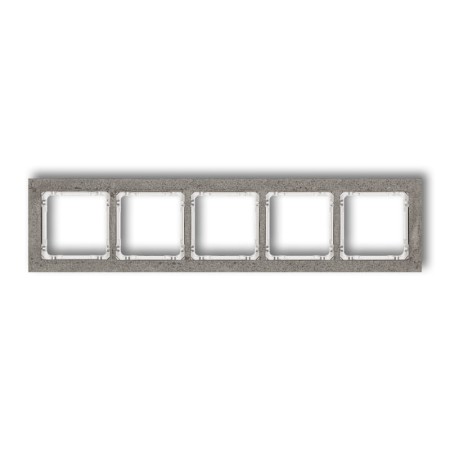 Karlik Deco Ciemnoszary Ramka Uniwersalna Pięciokrotna - Beton (Ramka: Ciemnoszary; Spód: Biały) 28-0-Drb-5