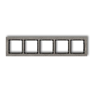 Karlik Deco Ciemnoszary Ramka Uniwersalna Pięciokrotna - Beton (Ramka: Ciemnoszary; Spód: Czarny) 28-12-Drb-5