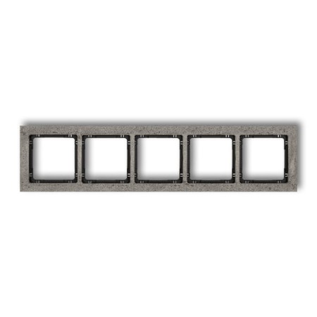 Karlik Deco Ciemnoszary Ramka Uniwersalna Pięciokrotna - Beton (Ramka: Ciemnoszary; Spód: Czarny) 28-12-Drb-5