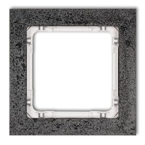 Karlik Deco Antracyt Ramka Uniwersalna Pojedyncza - Beton (Ramka: Antracytowa; Spód: Biały) 11-0-Drb-1