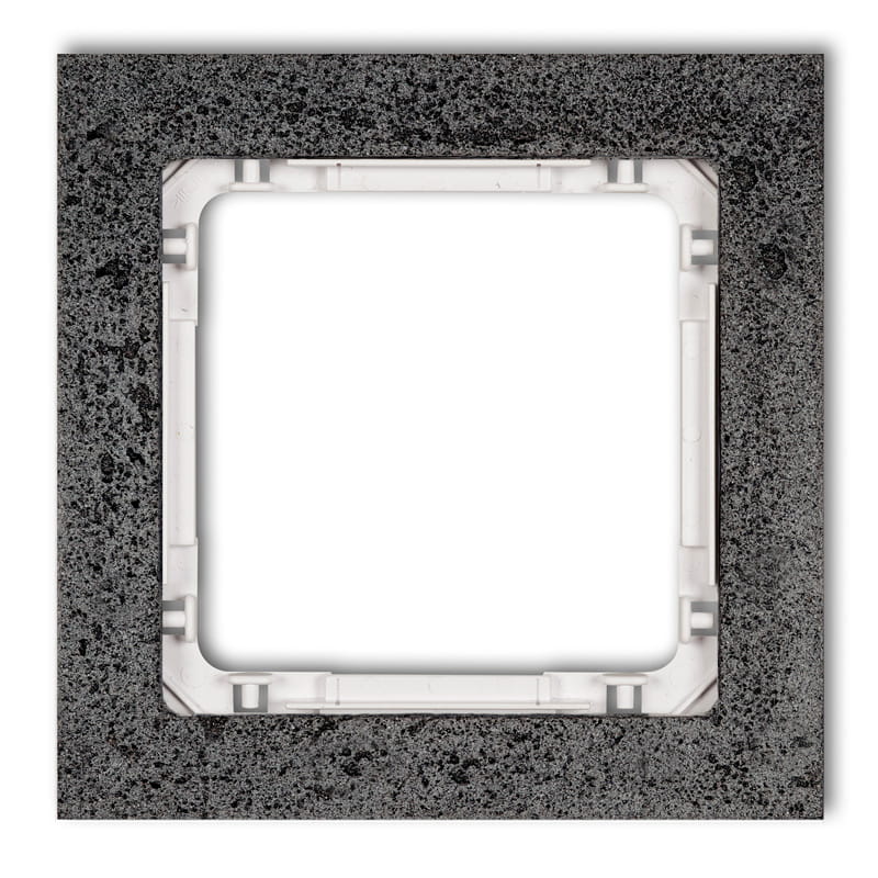 Karlik Deco Antracyt Ramka Uniwersalna Pojedyncza - Beton (Ramka: Antracytowa; Spód: Biały) 11-0-Drb-1
