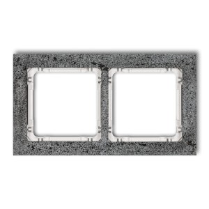 Karlik Deco Antracyt Ramka Uniwersalna Podwójna - Beton (Ramka: Antracytowa; Spód: Biały) 11-0-Drb-2