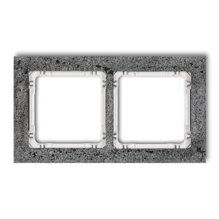 Karlik Deco Antracyt Ramka Uniwersalna Podwójna - Beton (Ramka: Antracytowa; Spód: Biały) 11-0-Drb-2