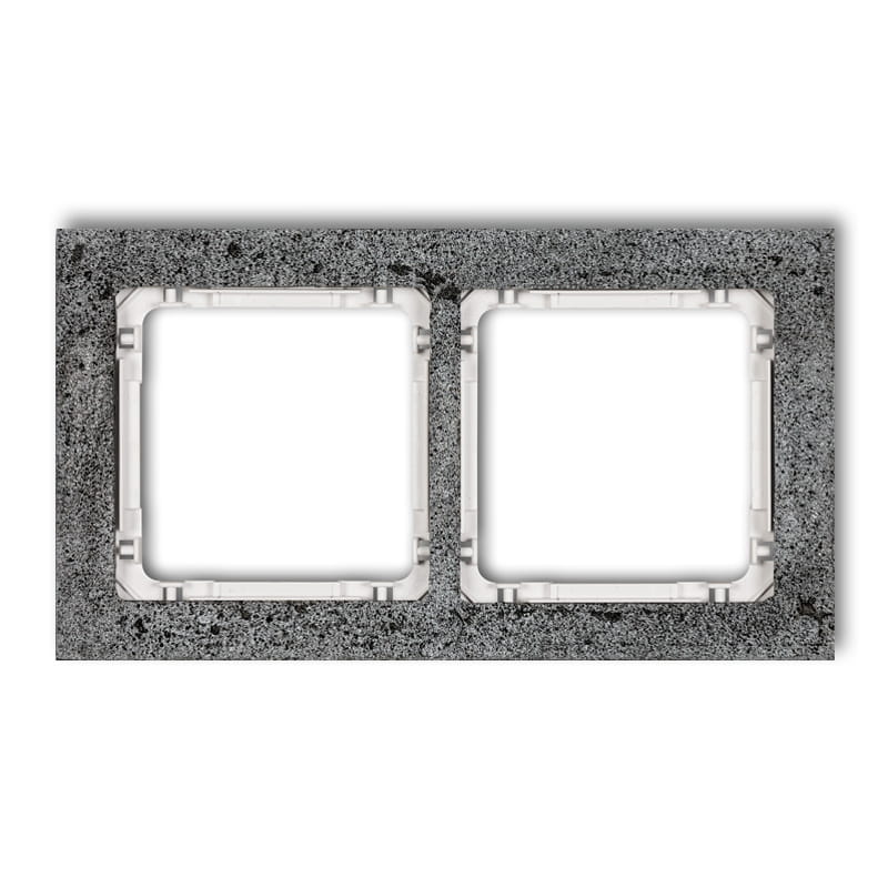 Karlik Deco Antracyt Ramka Uniwersalna Podwójna - Beton (Ramka: Antracytowa; Spód: Biały) 11-0-Drb-2
