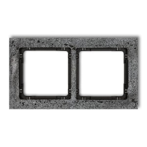 Karlik Deco Antracyt Ramka Uniwersalna Podwójna - Beton (Ramka: Antracytowa; Spód: Czarny) 11-12-Drb-2