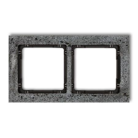 Karlik Deco Antracyt Ramka Uniwersalna Podwójna - Beton (Ramka: Antracytowa; Spód: Czarny) 11-12-Drb-2