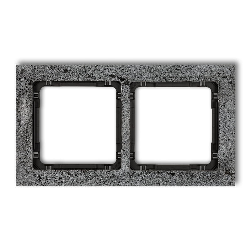 Karlik Deco Antracyt Ramka Uniwersalna Podwójna - Beton (Ramka: Antracytowa; Spód: Czarny) 11-12-Drb-2