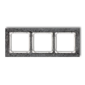 Karlik Deco Antracyt Ramka Uniwersalna Potrójna - Beton (Ramka: Antracytowa; Spód: Biały) 11-0-Drb-3
