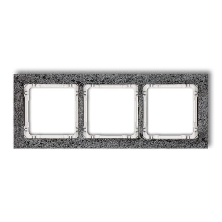 Karlik Deco Antracyt Ramka Uniwersalna Potrójna - Beton (Ramka: Antracytowa; Spód: Biały) 11-0-Drb-3