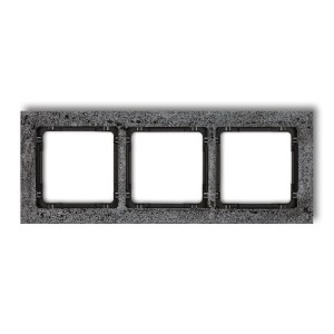 Karlik Deco Antracyt Ramka Uniwersalna Potrójna - Beton (Ramka: Antracytowa; Spód: Czarny) 11-12-Drb-3