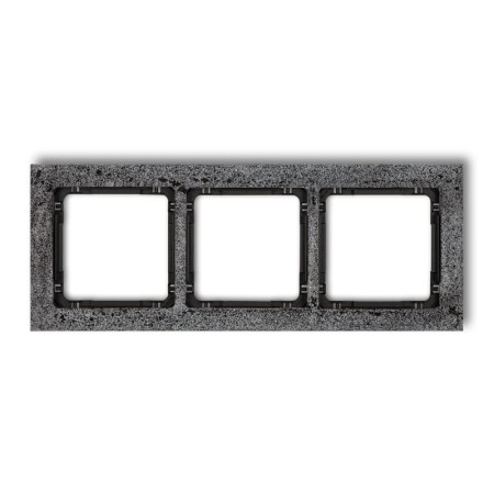Karlik Deco Antracyt Ramka Uniwersalna Potrójna - Beton (Ramka: Antracytowa; Spód: Czarny) 11-12-Drb-3