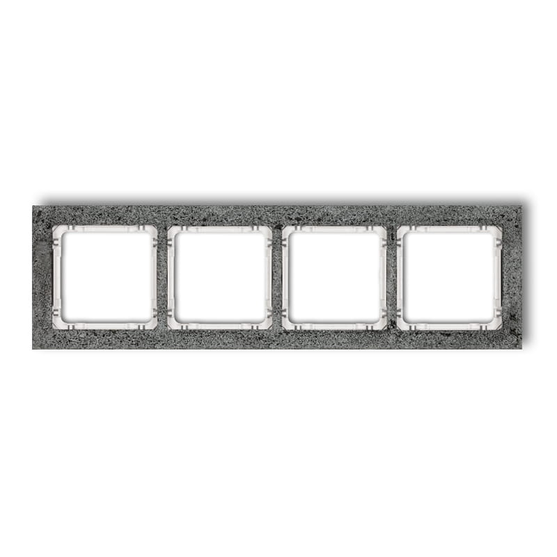 Karlik Deco Antracyt Ramka Uniwersalna Poczwórna - Beton (Ramka: Antracytowa; Spód: Biały) 11-0-Drb-4