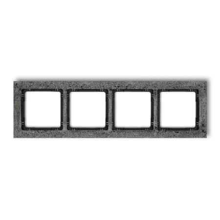 Karlik Deco Antracyt Ramka Uniwersalna Poczwórna - Beton (Ramka: Antracytowa; Spód: Czarny) 11-12-Drb-4