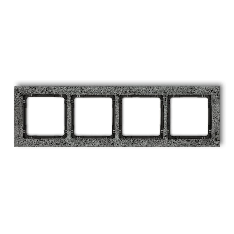 Karlik Deco Antracyt Ramka Uniwersalna Poczwórna - Beton (Ramka: Antracytowa; Spód: Czarny) 11-12-Drb-4