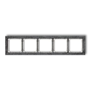 Karlik Deco Antracyt Ramka Uniwersalna Pięciokrotna - Beton (Ramka: Antracytowa; Spód: Biały) 11-0-Drb-5