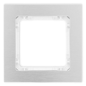 Karlik Deco Srebrny Ramka Uniwersalna Pojedyncza - Aluminium Szczotkowane (Ramka: Srebrna; Spód: Biały) 7-0-Dra-1
