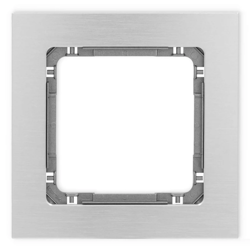 Karlik Deco Srebrny Ramka Uniwersalna Pojedyncza - Aluminium Szczotkowane (Ramka: Srebrna; Spód: Grafitowy) 7-11-Dra-1