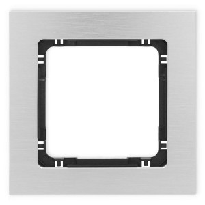 Karlik Deco Srebrny Ramka Uniwersalna Pojedyncza - Aluminium Szczotkowane (Ramka: Srebrna; Spód: Czarny) 7-12-Dra-1
