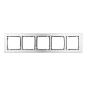 Karlik Deco Srebrny Ramka Uniwersalna Pięciokrotna - Aluminium Szczotkowane (Ramka: Srebrna; Spód: Grafitowy) 7-11-Dra-5