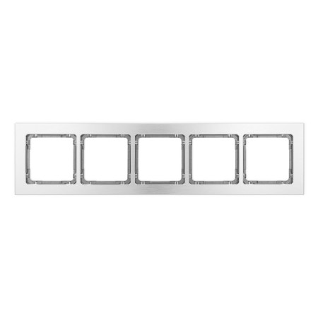 Karlik Deco Srebrny Ramka Uniwersalna Pięciokrotna - Aluminium Szczotkowane (Ramka: Srebrna; Spód: Grafitowy) 7-11-Dra-5