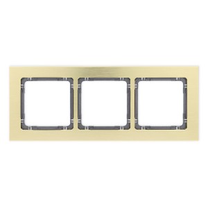 Karlik Deco Mosiężny Ramka Uniwersalna Potrójna - Aluminium Szczotkowane (Ramka: Kolor Mosiężny; Spód: Grafitowy) 8-11-Dra-3