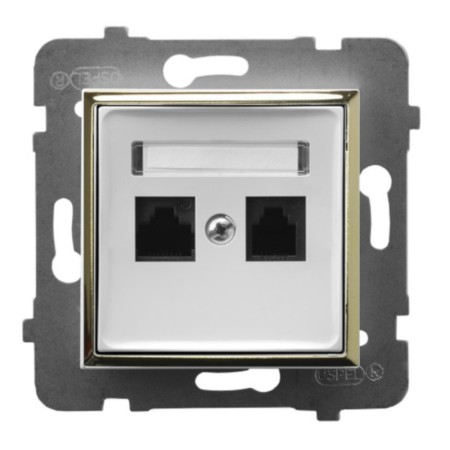 Moduł Biały / Złoty Bez Ramki Gniazdo Internetowe