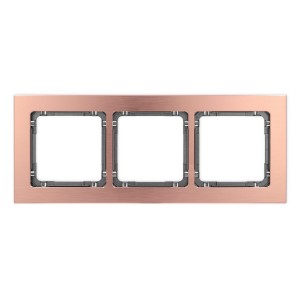 Karlik Deco Miedziany Ramka Uniwersalna Potrójna - Aluminium Szczotkowane (Ramka: Kolor Miedziany; Spód: Grafitowy) 9-11-Dra-3
