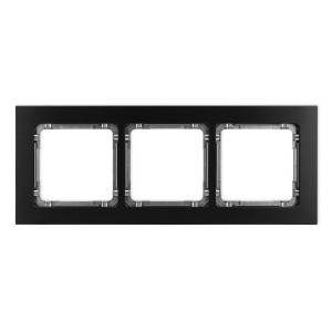 Karlik Deco Czarny Ramka Uniwersalna Potrójna - Aluminium Szczotkowane (Ramka: Czarna; Spód: Grafitowy) 12-11-Dra-3