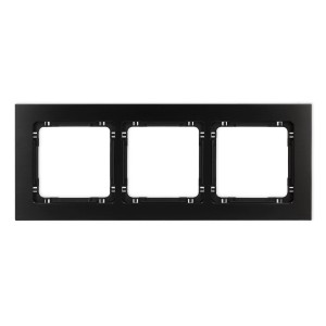 Karlik Deco Czarny Ramka Uniwersalna Potrójna - Aluminium Szczotkowane (Ramka: Czarna; Spód: Czarny) 12-12-Dra-3