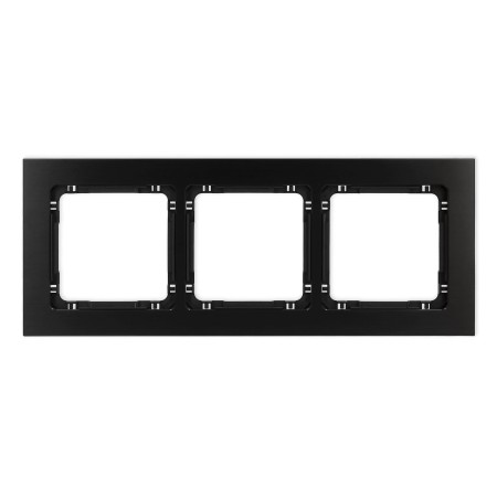 Karlik Deco Czarny Ramka Uniwersalna Potrójna - Aluminium Szczotkowane (Ramka: Czarna; Spód: Czarny) 12-12-Dra-3