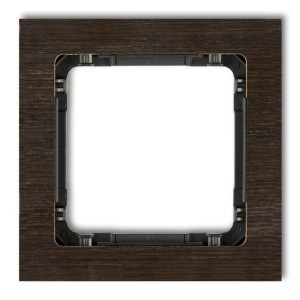 Karlik Deco Efekt Wenge Ramka Uniwersalna Pojedyncza - Efekt Drewna (Ramka Wenge; Spód Czarny) Drd-1G