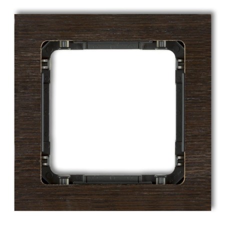 Karlik Deco Efekt Wenge Ramka Uniwersalna Pojedyncza - Efekt Drewna (Ramka Wenge; Spód Czarny) Drd-1G