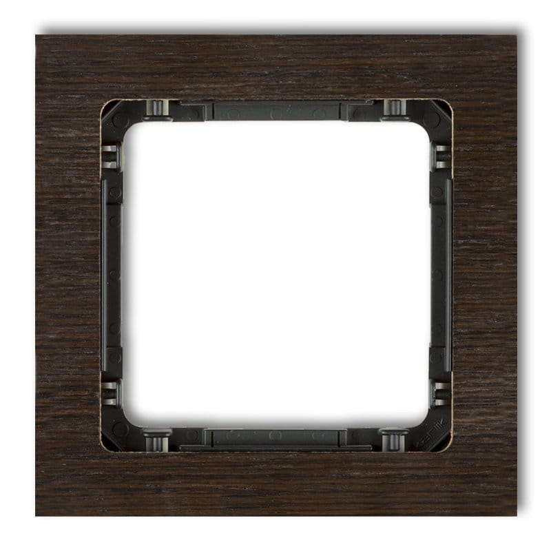 Karlik Deco Efekt Wenge Ramka Uniwersalna Pojedyncza - Efekt Drewna (Ramka Wenge; Spód Czarny) Drd-1G