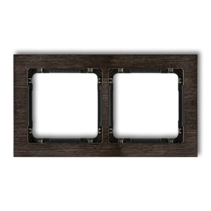 Karlik Deco Efekt Wenge Ramka Uniwersalna Podwójna - Efekt Drewna (Ramka Wenge; Spód Czarny) Drd-2G