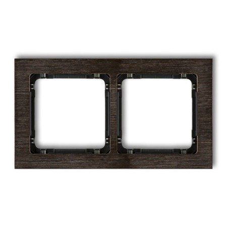 Karlik Deco Efekt Wenge Ramka Uniwersalna Podwójna - Efekt Drewna (Ramka Wenge; Spód Czarny) Drd-2G