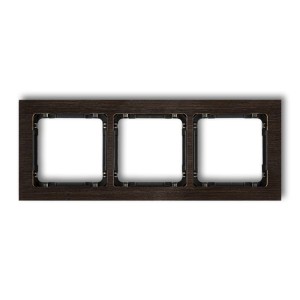 Karlik Deco Efekt Wenge Ramka Uniwersalna Potrójna - Efekt Drewna (Ramka Wenge; Spód Czarny) Drd-3G