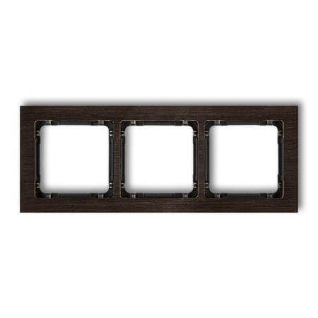 Karlik Deco Efekt Wenge Ramka Uniwersalna Potrójna - Efekt Drewna (Ramka Wenge; Spód Czarny) Drd-3G