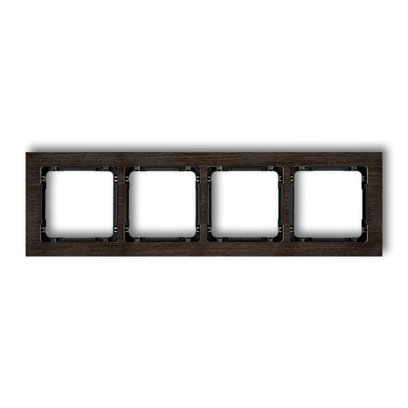 Karlik Deco Efekt Wenge Ramka Uniwersalna Poczwórna - Efekt Drewna (Ramka Wenge; Spód Czarny) Drd-4G