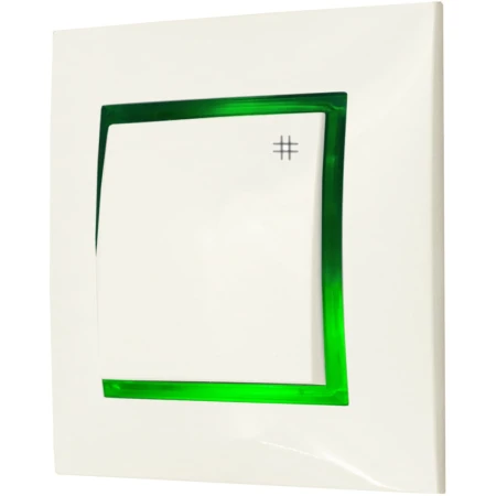 Włącznik Krzyżowy Ospel Aria Ecru Z Podświetleniem Zielonym