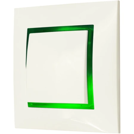 Włącznik Pojedynczy Ospel Aria Ecru Z Podświetleniem Zielonym