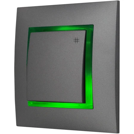 Włącznik Krzyżowy Szary Z Podświetleniem Zielonym Ospel Aria