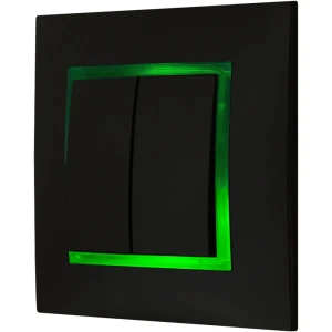 Włącznik Podwójny Czarny Z Podświetleniem Zielonym