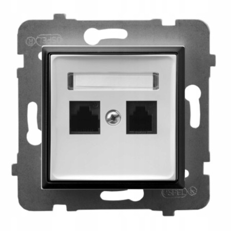 Moduł Biały / Czarny Bez Ramki Gniazdo Internetowe Ospel Aria